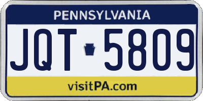 PA license plate JQT5809