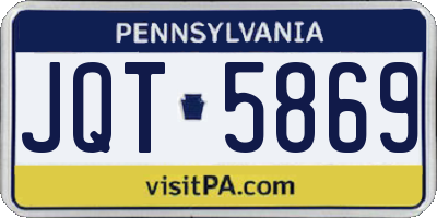 PA license plate JQT5869