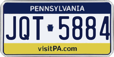 PA license plate JQT5884