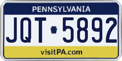 PA license plate JQT5892