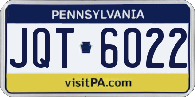 PA license plate JQT6022