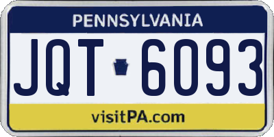 PA license plate JQT6093
