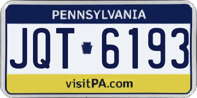 PA license plate JQT6193
