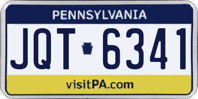PA license plate JQT6341