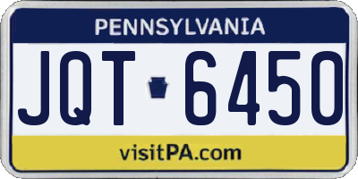 PA license plate JQT6450