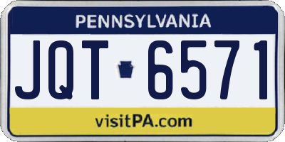 PA license plate JQT6571