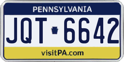 PA license plate JQT6642