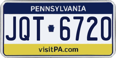 PA license plate JQT6720
