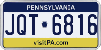 PA license plate JQT6816