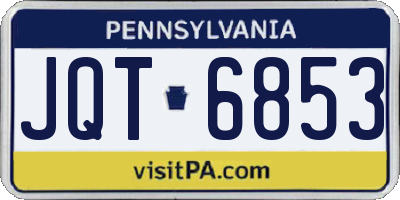 PA license plate JQT6853