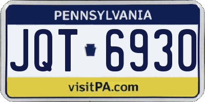 PA license plate JQT6930
