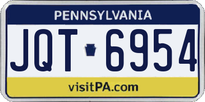 PA license plate JQT6954