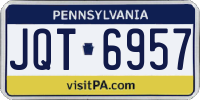 PA license plate JQT6957
