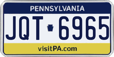 PA license plate JQT6965