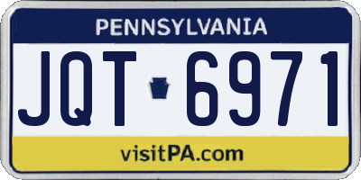 PA license plate JQT6971
