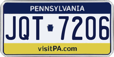 PA license plate JQT7206
