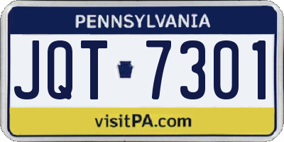 PA license plate JQT7301