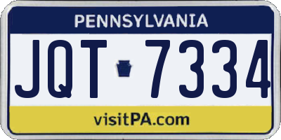 PA license plate JQT7334