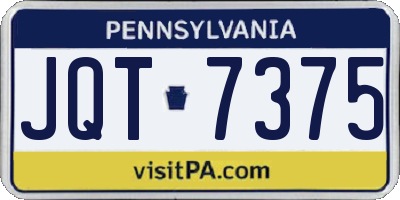 PA license plate JQT7375