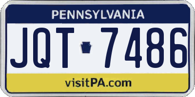 PA license plate JQT7486