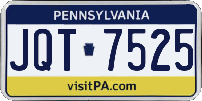 PA license plate JQT7525
