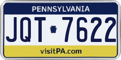 PA license plate JQT7622