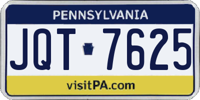 PA license plate JQT7625