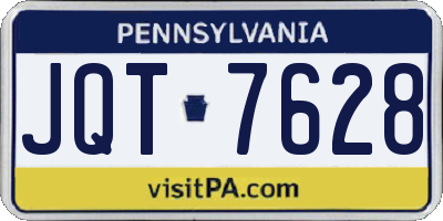 PA license plate JQT7628