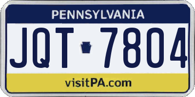 PA license plate JQT7804