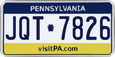 PA license plate JQT7826