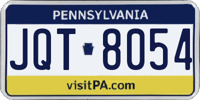 PA license plate JQT8054