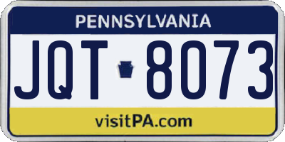 PA license plate JQT8073