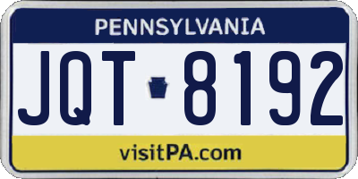 PA license plate JQT8192