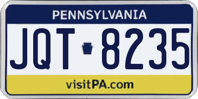 PA license plate JQT8235