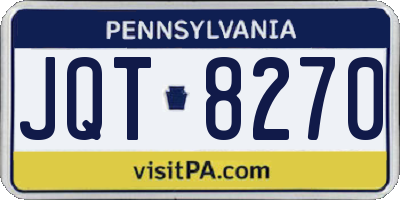 PA license plate JQT8270