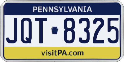 PA license plate JQT8325