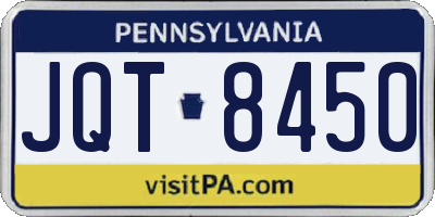 PA license plate JQT8450