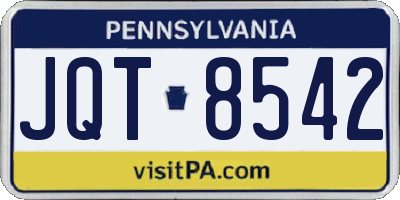 PA license plate JQT8542