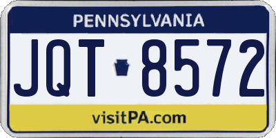 PA license plate JQT8572