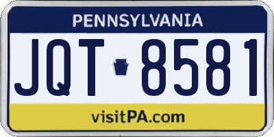 PA license plate JQT8581