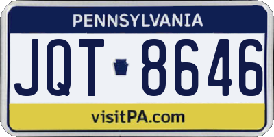 PA license plate JQT8646