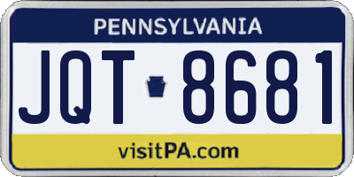 PA license plate JQT8681