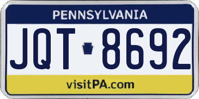PA license plate JQT8692
