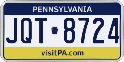 PA license plate JQT8724