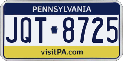PA license plate JQT8725