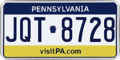 PA license plate JQT8728