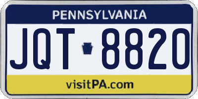 PA license plate JQT8820