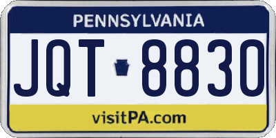 PA license plate JQT8830