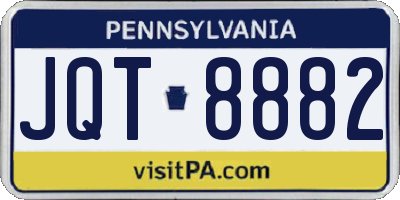 PA license plate JQT8882
