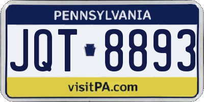 PA license plate JQT8893